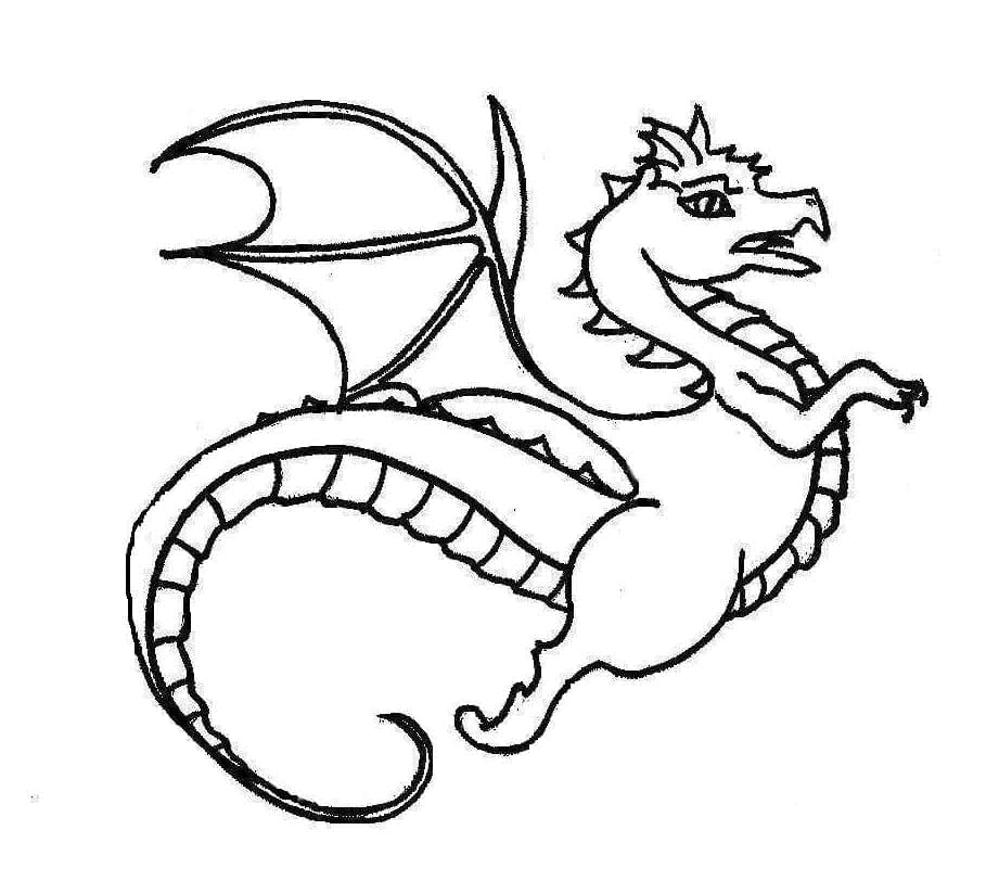 Desenho de um Dragão Voador para Colorir