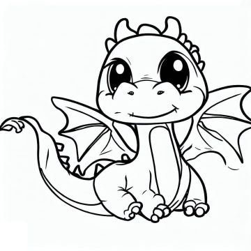 Desenho de Um Pequeno dragão para Colorir