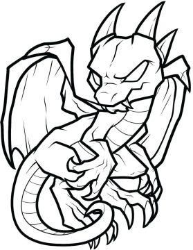 Desenho Imprimível de dragão grátis para Pintar