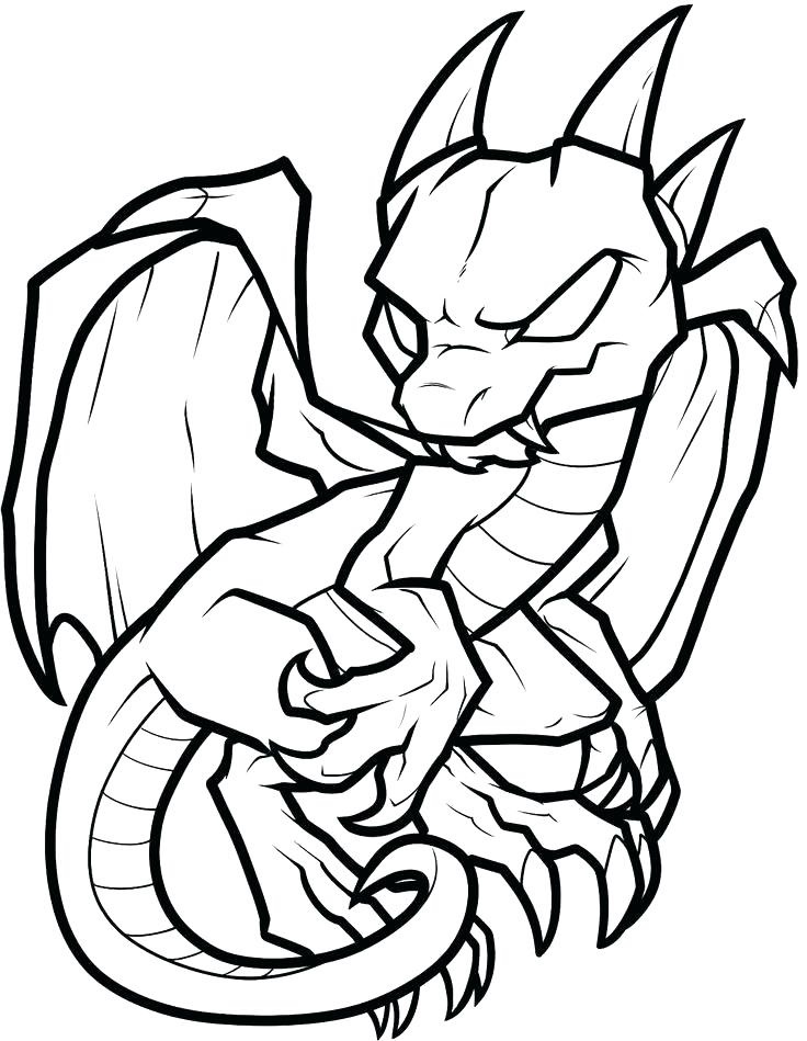 Desenho Imprimivel de Dragão Grátis para Pintar