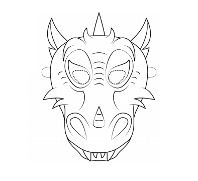 Desenho máscara de dragão para Colorir
