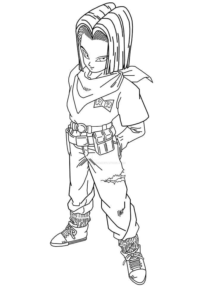 Desenhos de Androide 17 Dragon Ball Z para Colorir
