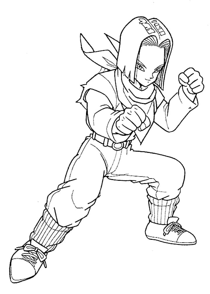 Desenhos de Androide 17 de Dragon Ball Z para Colorir