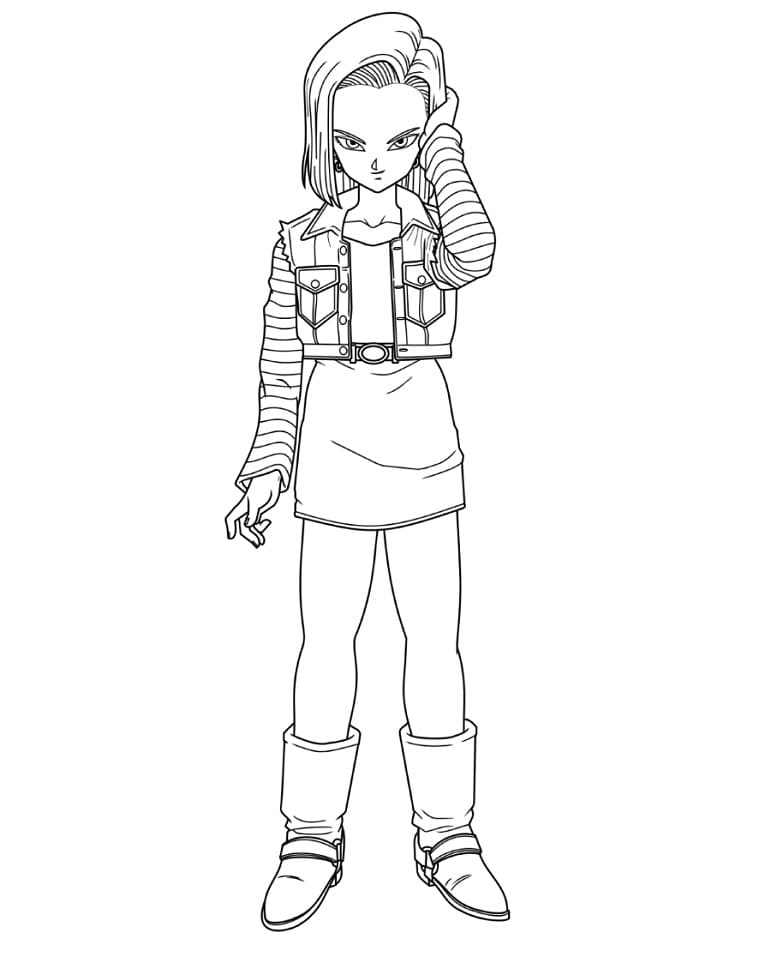 Desenhos de Androide 18 Dragon Ball Z para Colorir