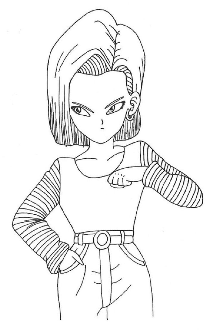 Desenhos de Androide 18 de Dragon Ball Z para Colorir