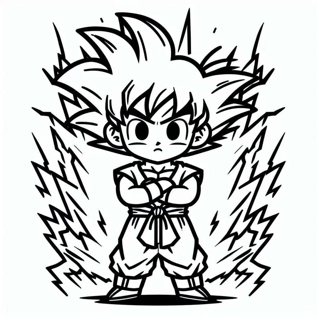 Desenhos de Chibi Goku Dragon Ball Z para Colorir