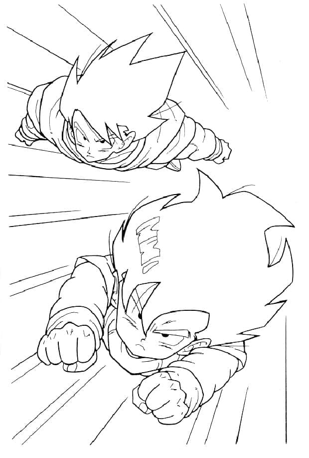 Desenhos de Gohan e Goku de Dragon Ball Z para Colorir