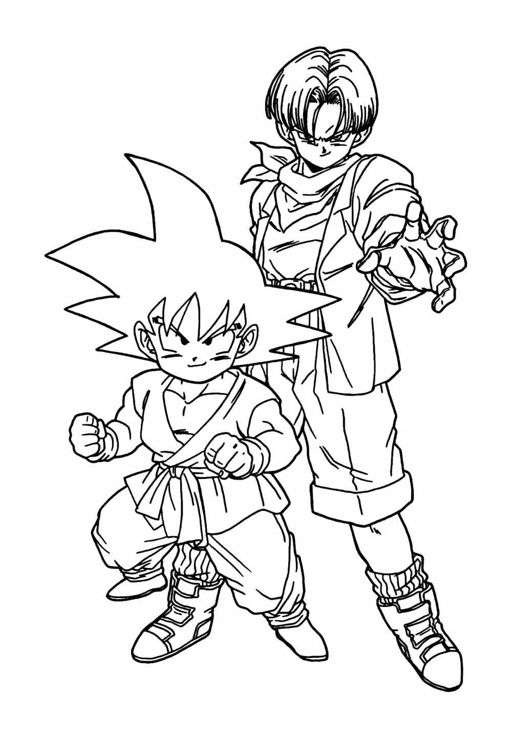 Desenhos de Gohan e Trunks de Dragon Ball Z para Colorir
