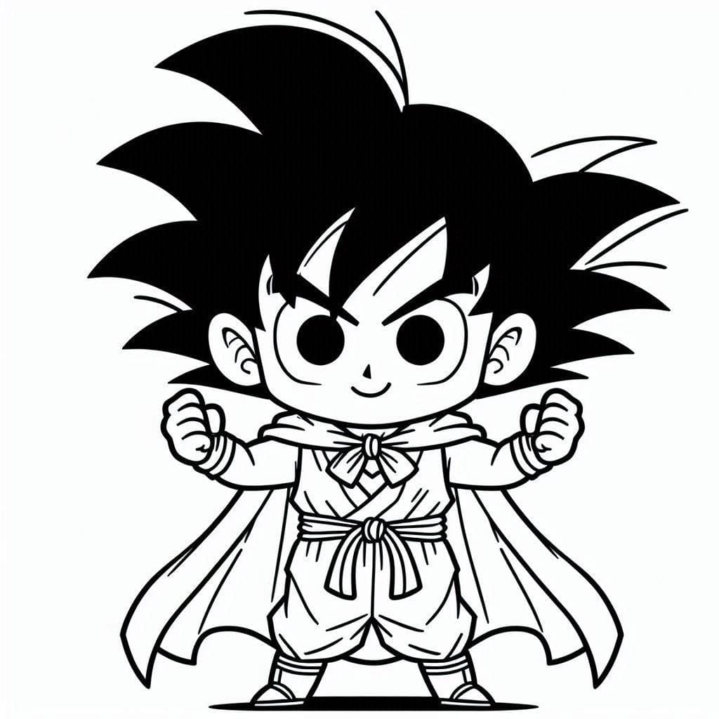Desenhos de Goku Chibi Dragon Ball Z para Colorir