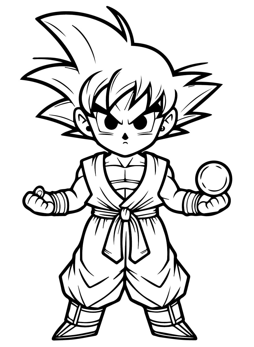 Desenhos de Goku de Anime Dragon Ball Z para Colorir
