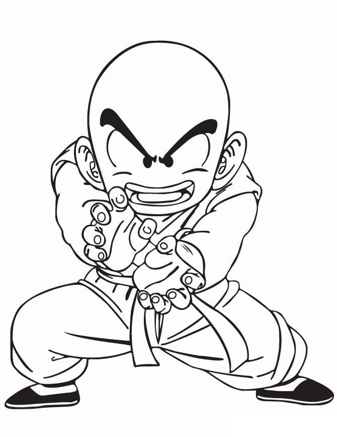 Desenhos de Kuririn de Anime Dragon Ball Z para Colorir