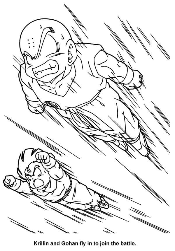 Desenhos de Kuririn e Gohan de Dragon Ball Z para Colorir