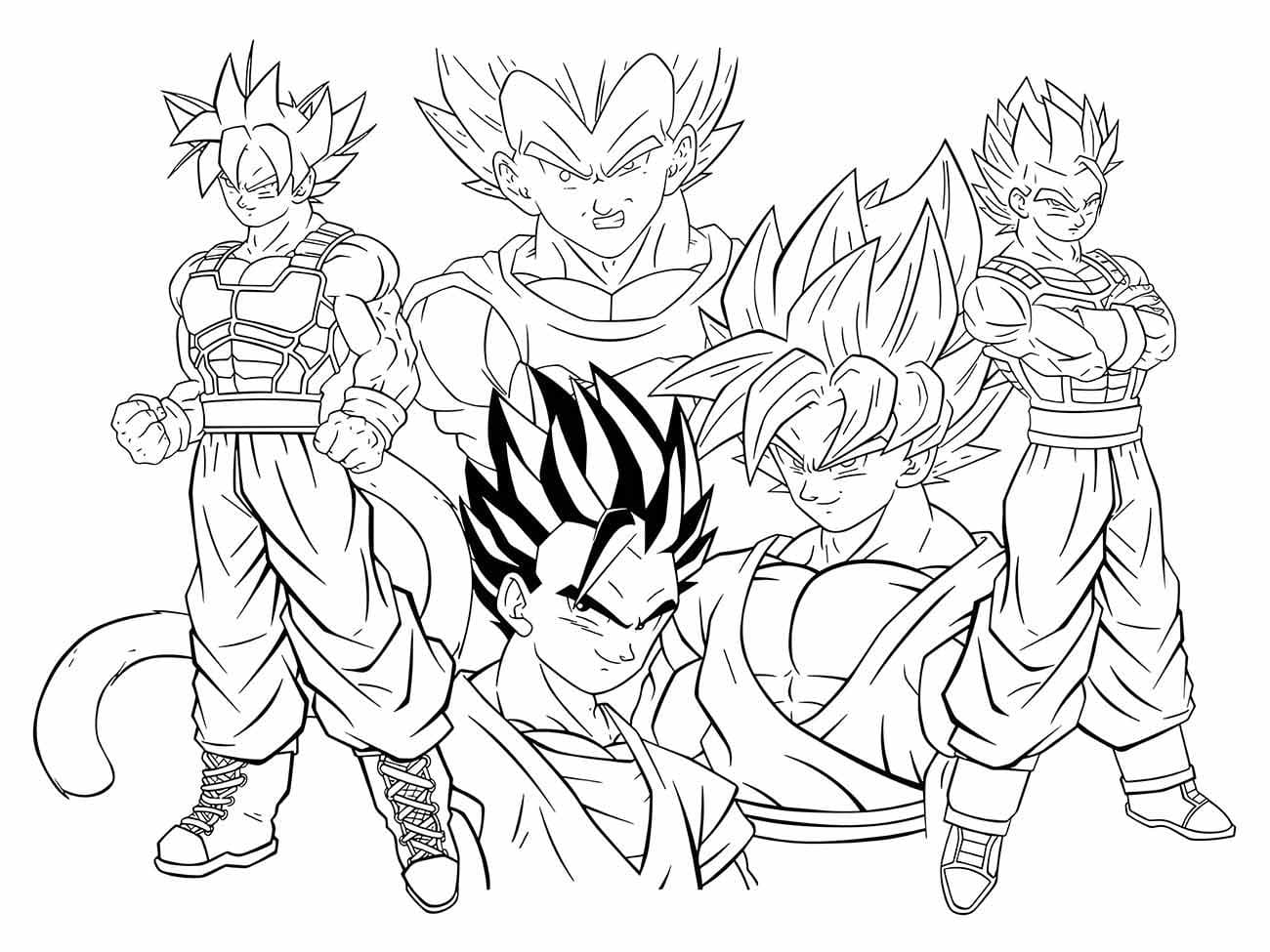 Desenhos de Personagens de Dragon Ball Z para Colorir
