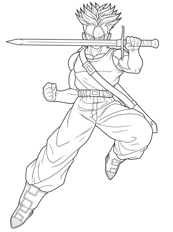 Desenhos de Trunks de Dragon Ball Z para Colorir