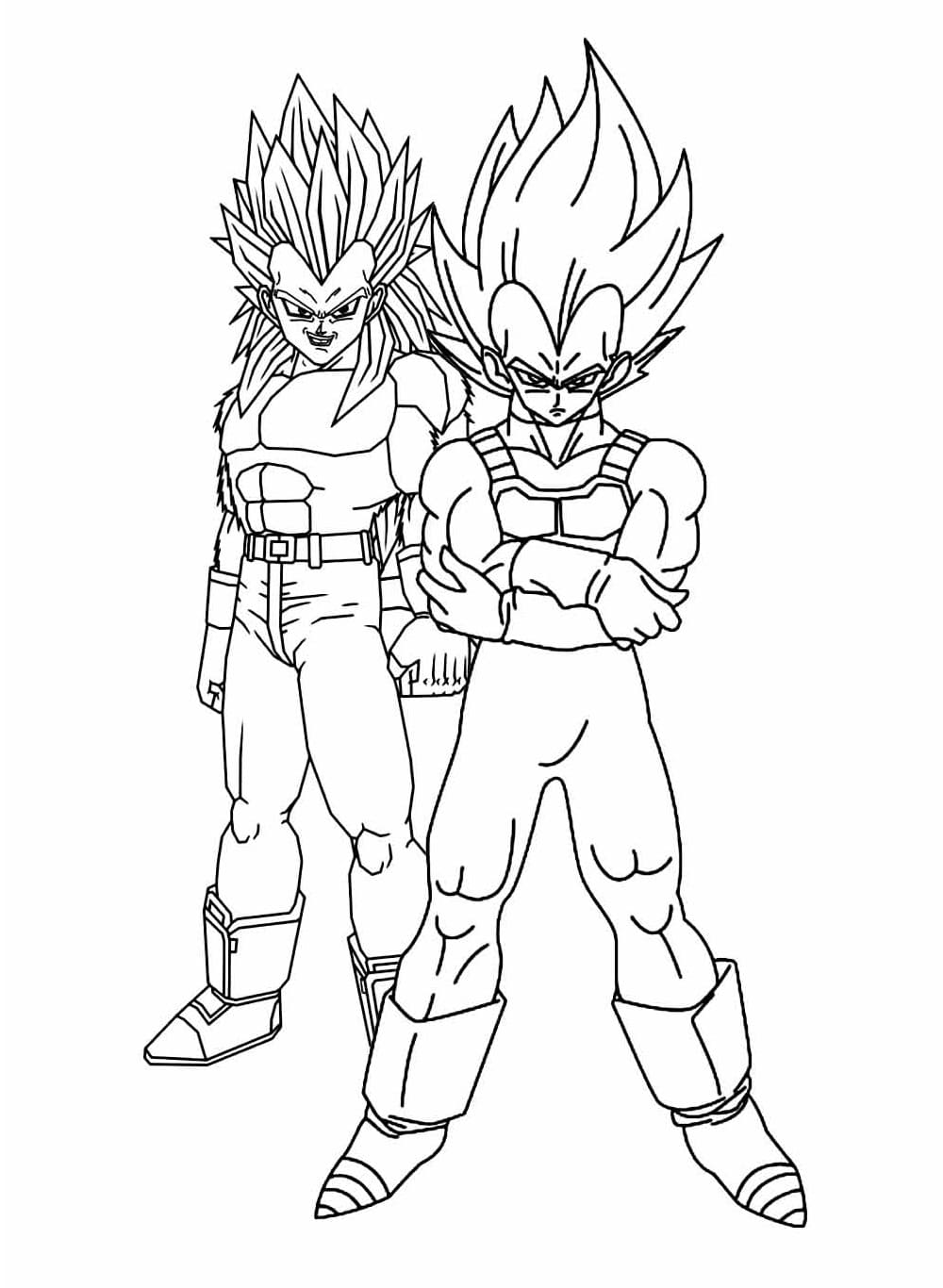 Desenhos de Vegetá de Dragon Ball Z para Colorir