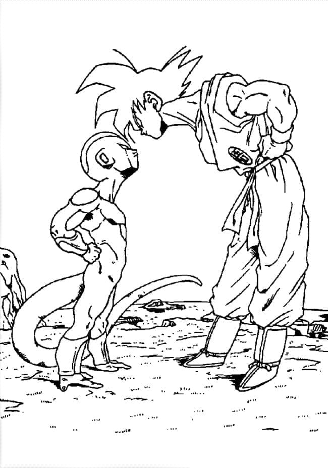 Desenho de Freeza e Goku para Colorir