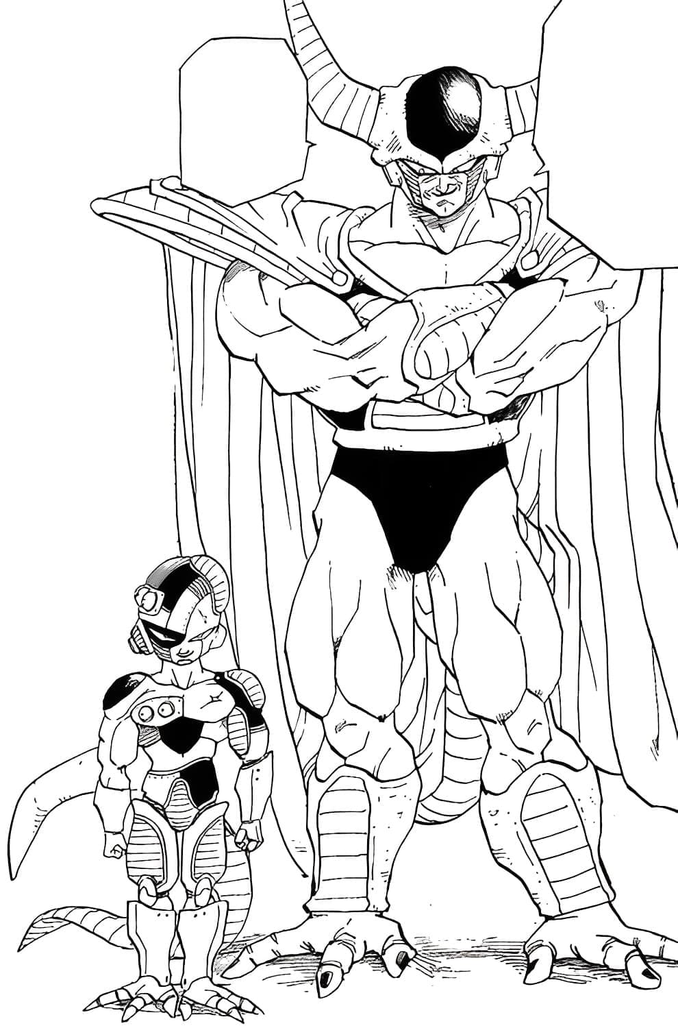 Desenho de Freeza e Rei Cold para Colorir