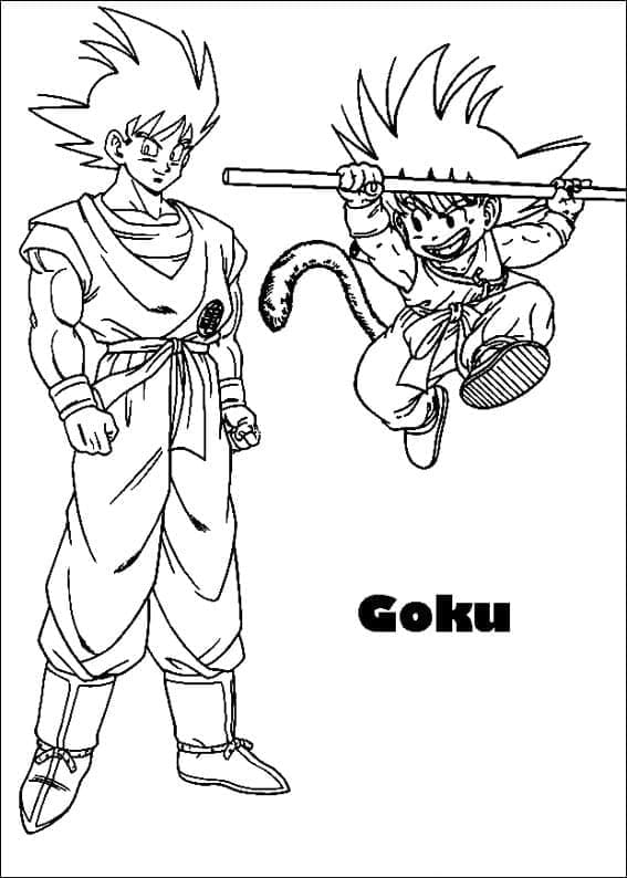Desenho de Goku de Dragon Ball para Colorir