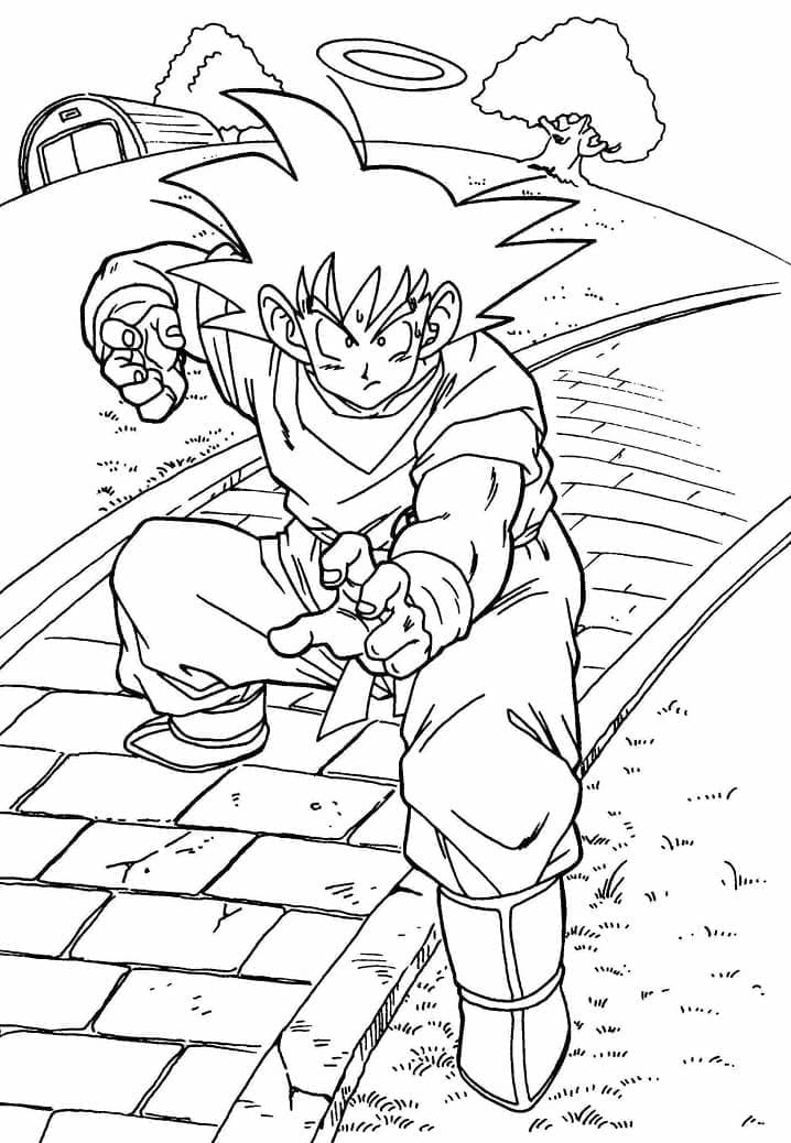 Desenho de Goku de Dragon Ball Z para Colorir
