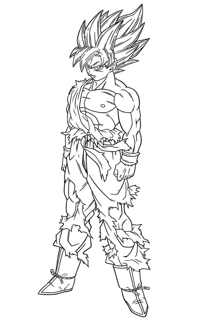 Desenho de Goku e Legal para Colorir