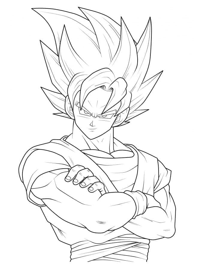 Desenho de Goku Incrível para Colorir