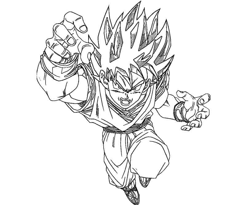 Desenho de Goku Irritado para Colorir
