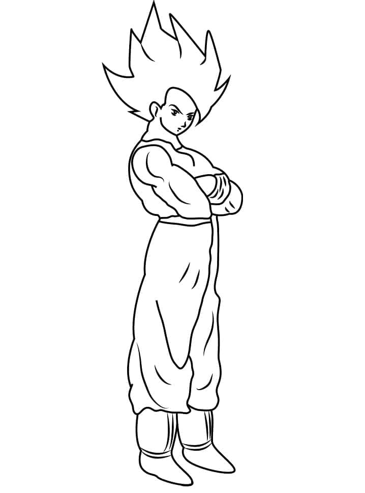 Desenho de Goku Simples para Colorir