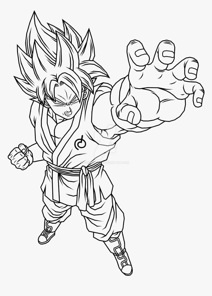 Desenho de Goku Super Saiyajin para Colorir