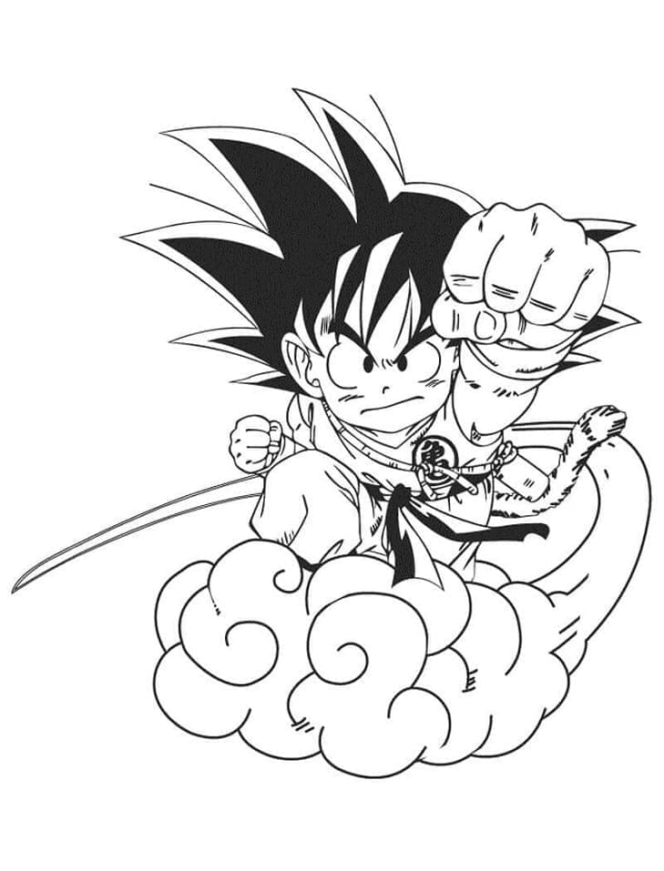 Desenho de Pequeno Goku para Colorir