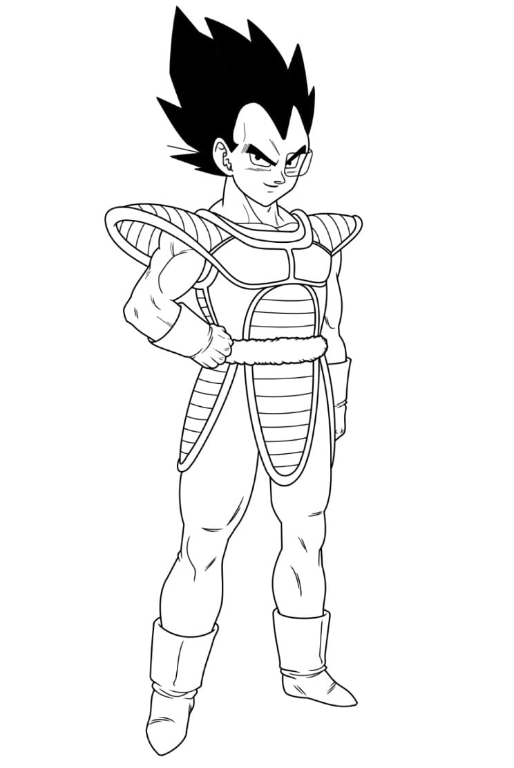 Desenho Vegetá Sorrindo para Colorir