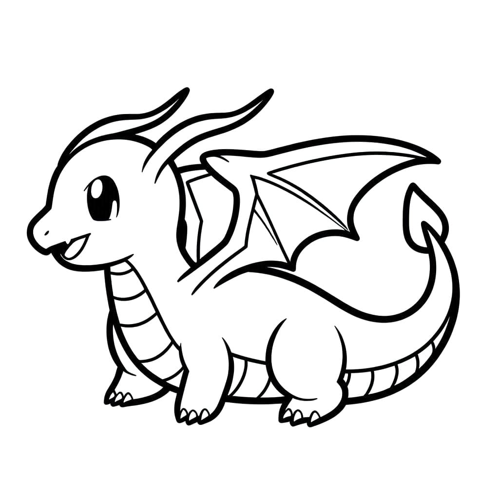 Desenho de Dragonite Adorável para Colorir