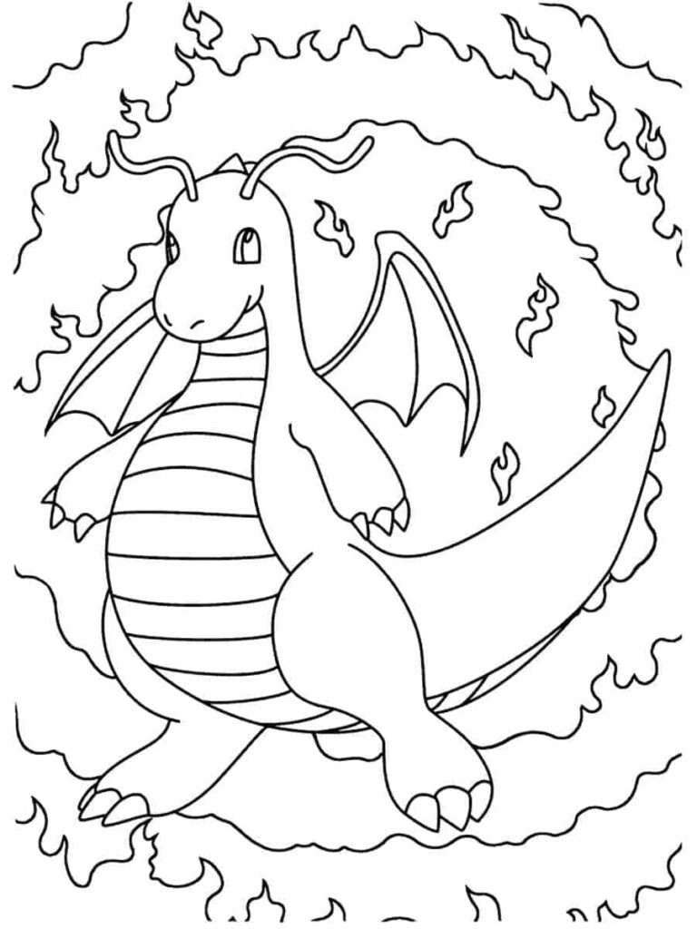 Desenho de Dragonite Imprimivel para Crianças para Colorir