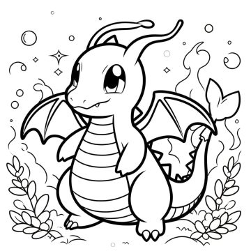 Desenho de Dragonite para crianças de 1 Ano para Colorir