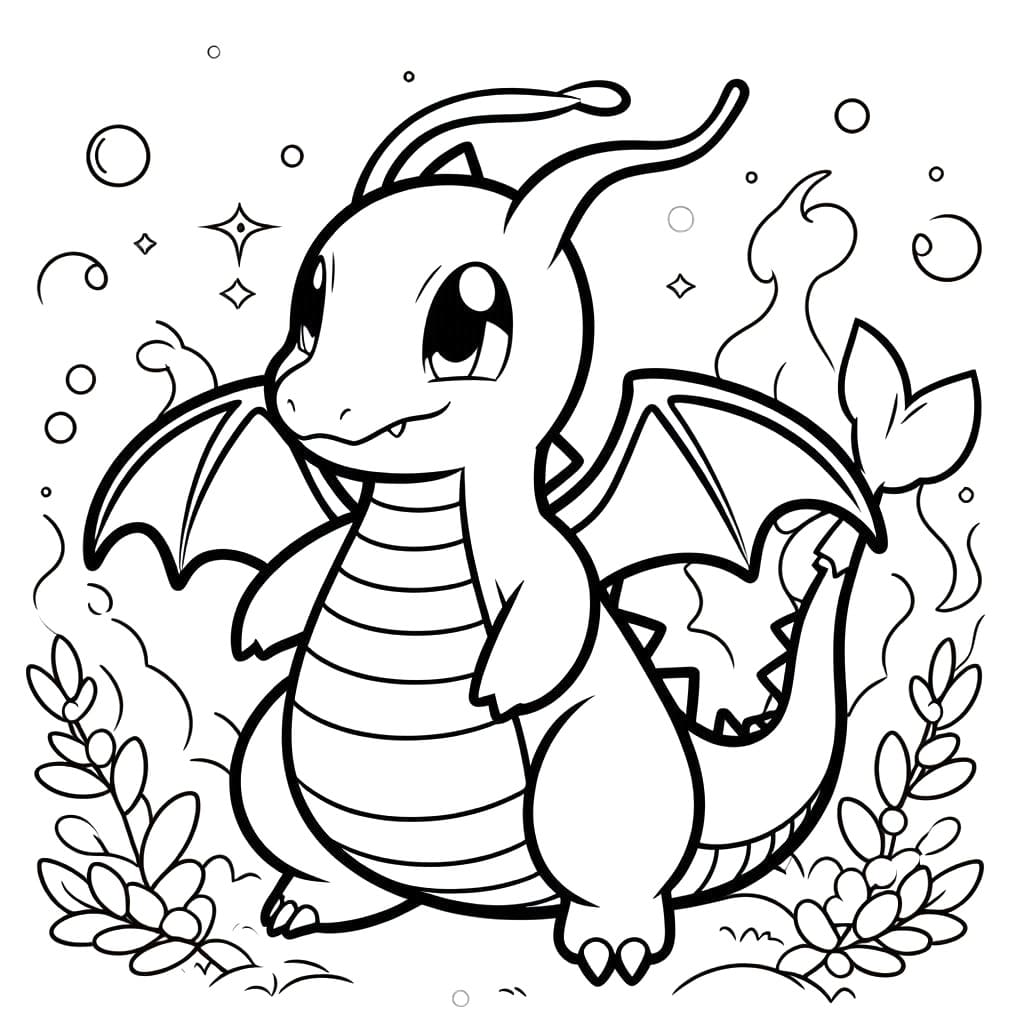 Desenho de Dragonite para Crianças de 1 Ano para Colorir
