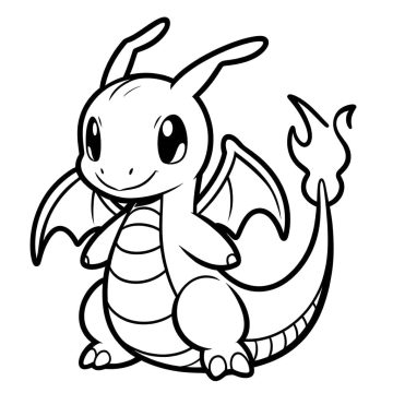 Desenho de Dragonite para crianças de 2 Anos para Colorir