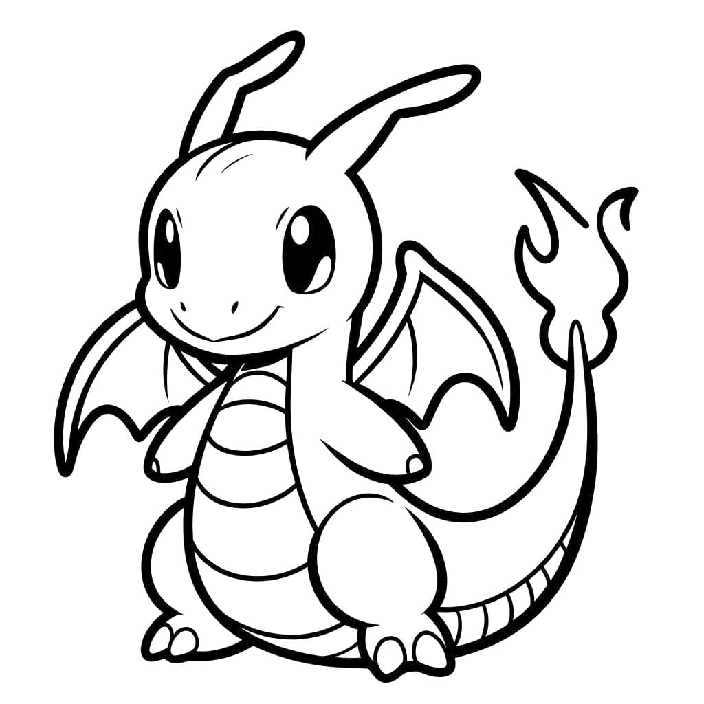 Desenho de Dragonite para Crianças de 2 Anos para Colorir