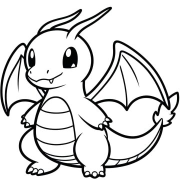Desenho de Dragonite para crianças de 4 Anos para Colorir