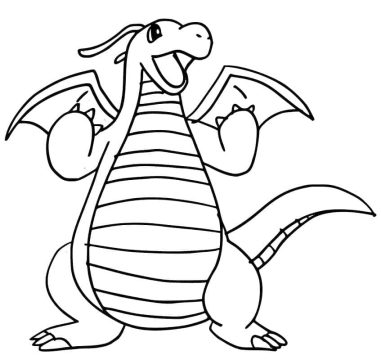 Desenho de Dragonite Pokemon para Colorir