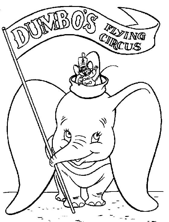 Desenho de Dumbo Bonito para Colorir Pdf