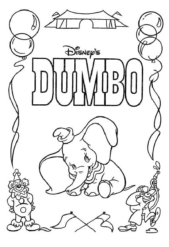 Desenho de Dumbo com Pená para Colorir