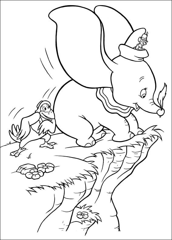 Desenho de Dumbo Detalhado para Colorir Pdf
