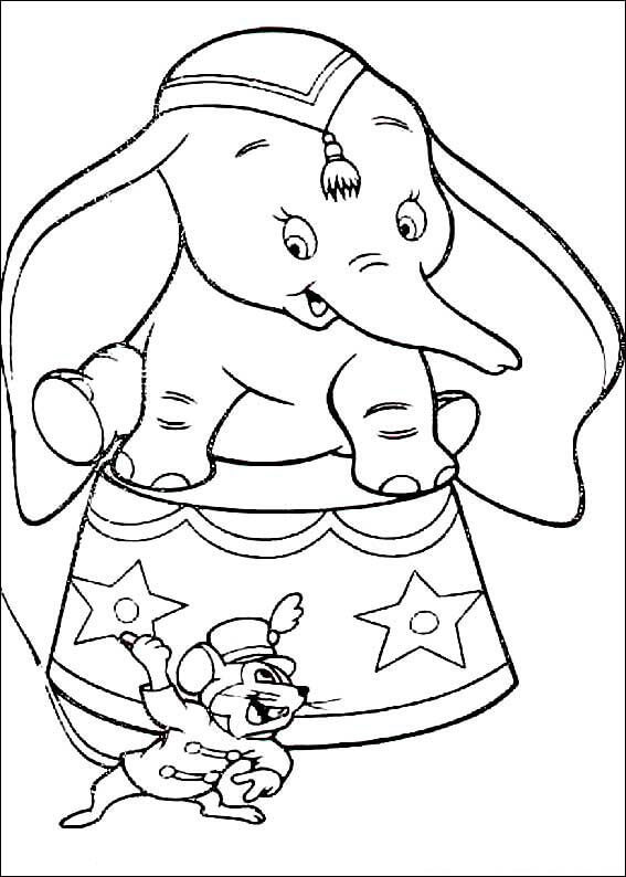 Desenho de Dumbo Fofo para Colorir Pdf