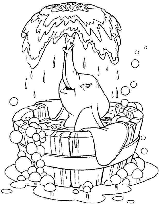 Desenho de Dumbo Grande para Colorir Pdf