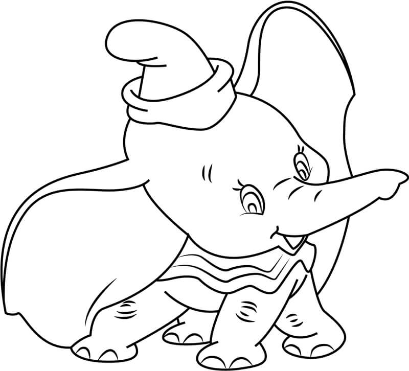 Desenho de Dumbo Infantil para Imprimir