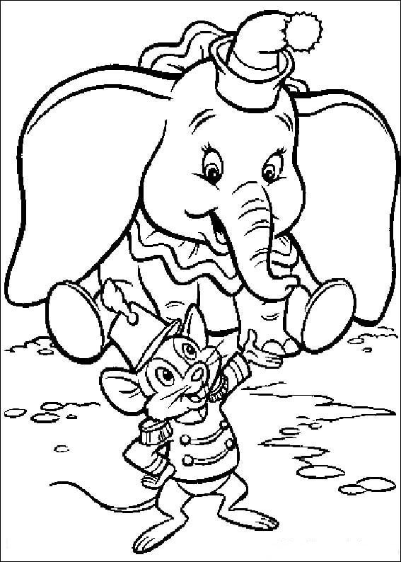Desenho de Dumbo para Imprimir Lápis de Cor
