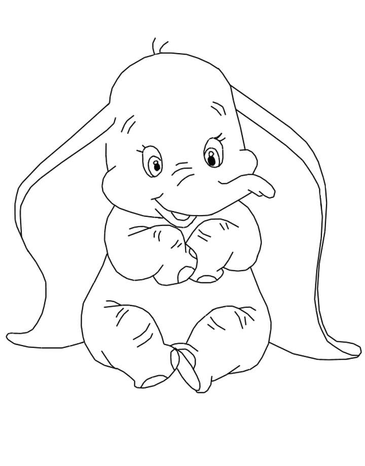Desenho de Dumbo para Pintar Giz de Cera