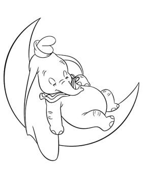 Desenho de Dumbo Pequeno para Imprimir lápis de Cor