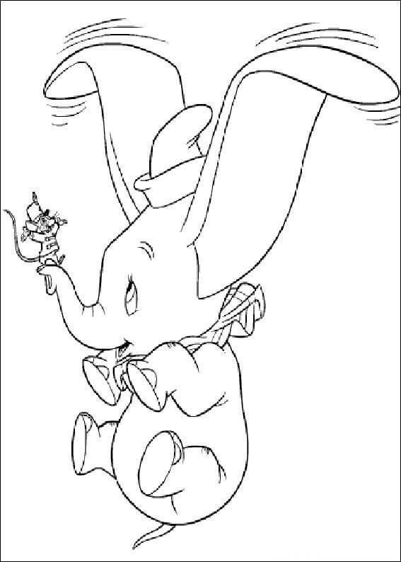 Desenho de Dumbo Realista para Colorir