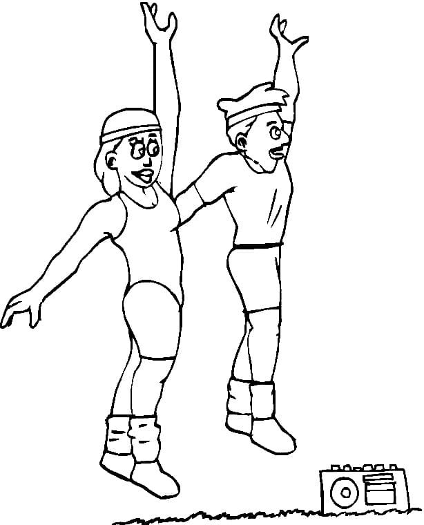 Desenho de Aerobico para Colorir