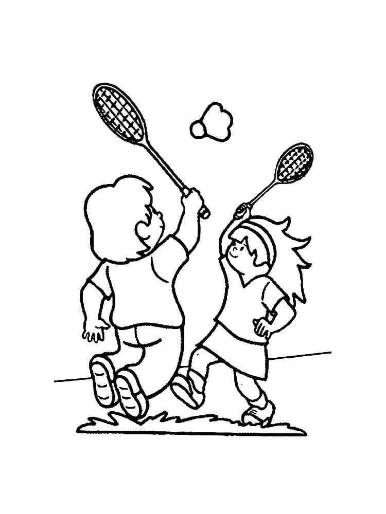 Desenho de Badminton Grátis para Colorir